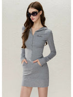 Hooded Bodycon Mini Dress