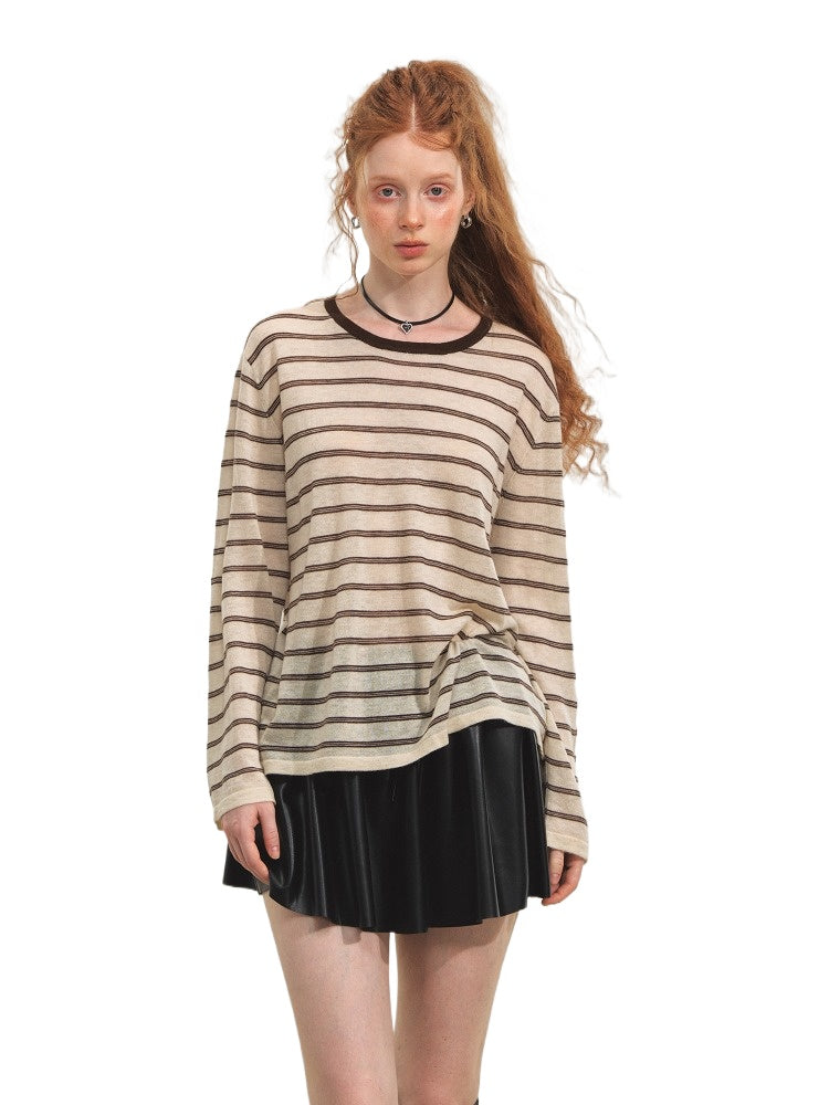 Vintage Striped Knit Blouse