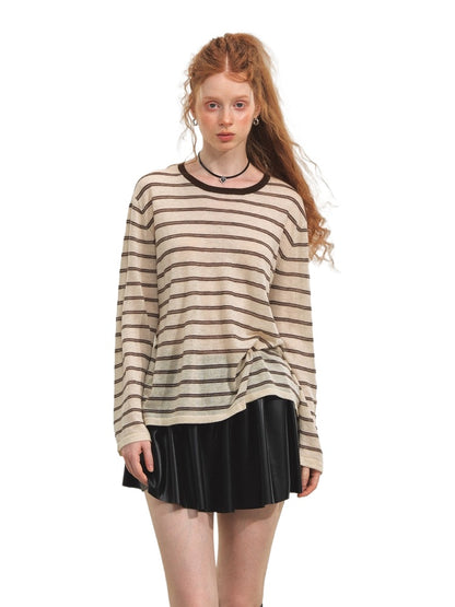 Vintage Striped Knit Blouse