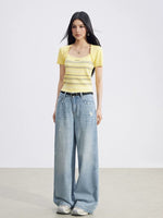 Layered Square-Neck Top