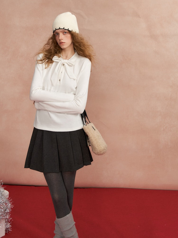 Vintage Wool Pleated Skirt