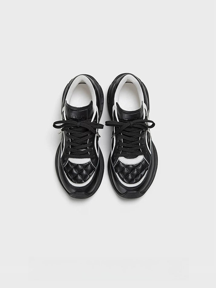 Black Quilted Casual Sneakers