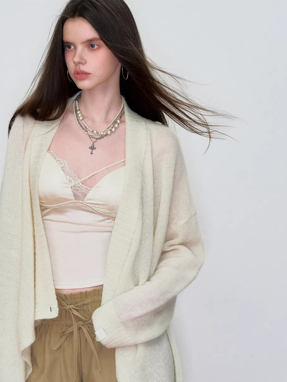 Draped Shawl Knit Sweater