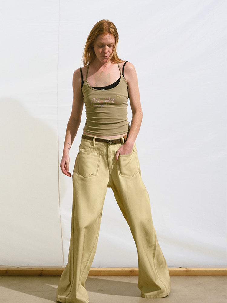 Vintage Washed Loose Casual Wide-Leg Pants
