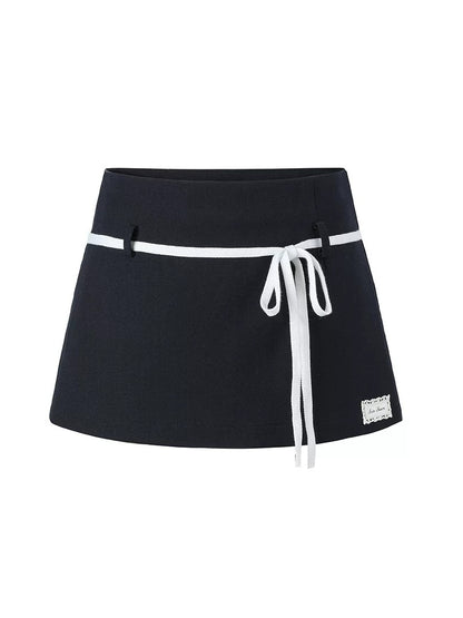 Contrast Drawstring Skort