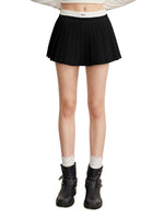 Pleated Mock-Layer Skirt