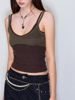 Contrast Knit Camisole Vest