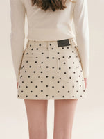 Polka Dot Denim Skirt