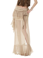 Bow-Waist Ruffle Maxi Skirt