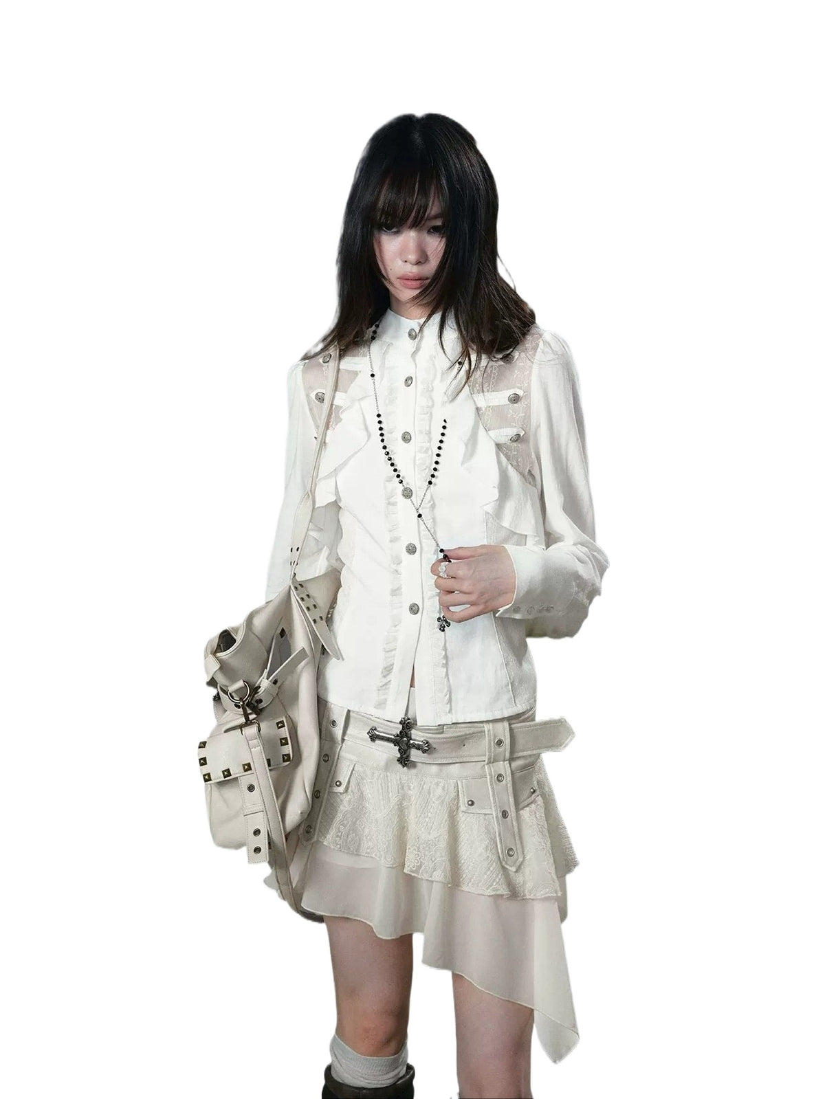 Napoleon Lace Ruffle Waist Shirt