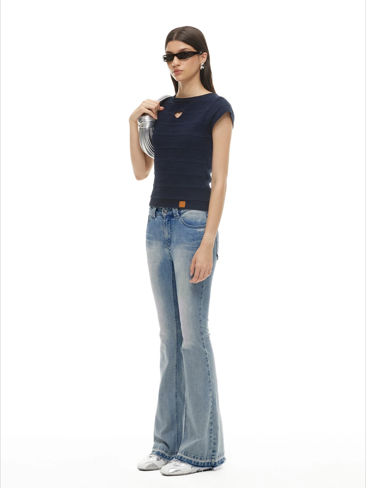 Heart Cutout Linen Tee