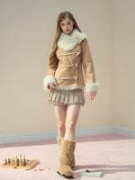 Faux-Suede Toggle Duffle Coat