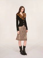 Vintage Washed Leopard Print Mermaid Skirt