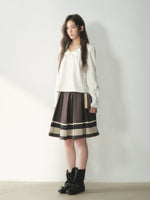 White Bow Lace A-Line Pullover Shirt
