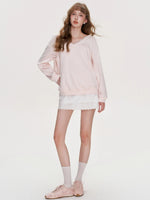 Lace Bow Sweatshirt
