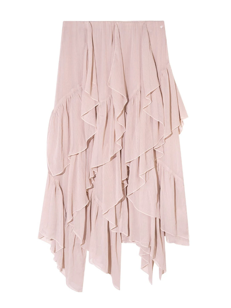 Ruffle Layer Chiffon Skirt