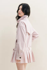 Pleated Hem Belted Trench