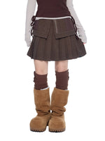 Vintage Pleated Wool Mini Skirt