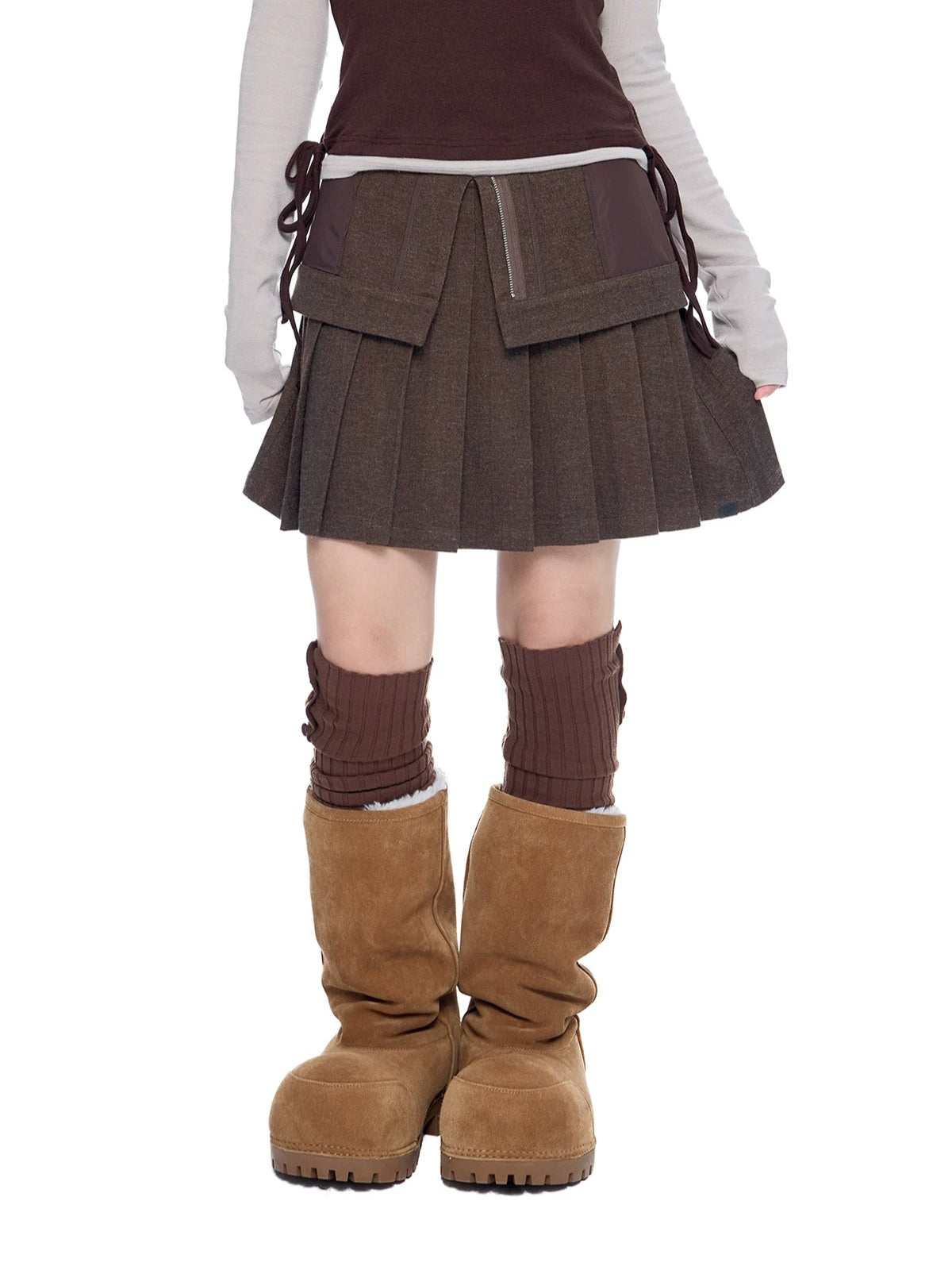 Vintage Pleated Wool Mini Skirt