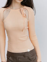 Cut-Out Rib Knit Top