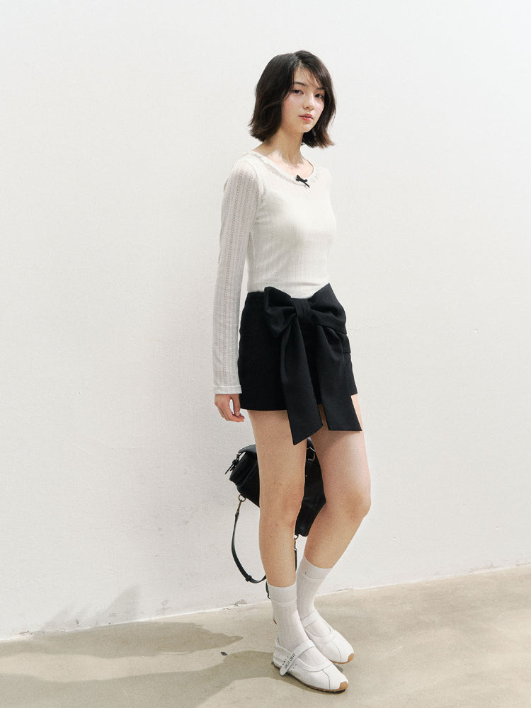3D Bow Mini Skirt