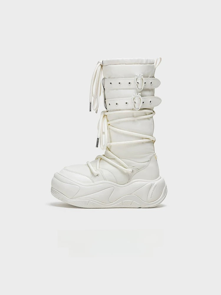 Fleece Platform Snow Boots