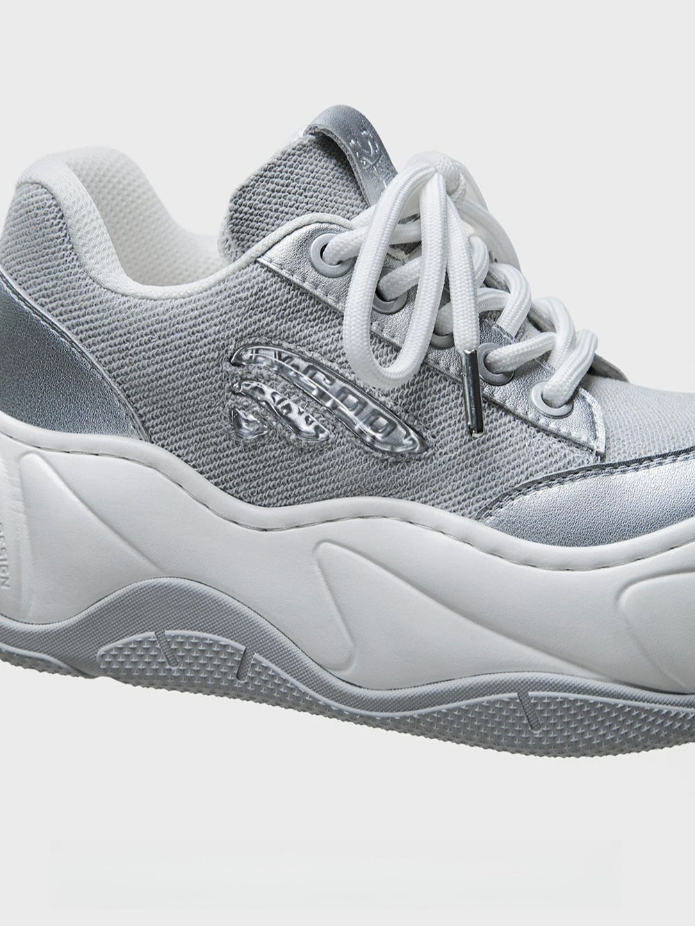 Silver Wave Sneakers
