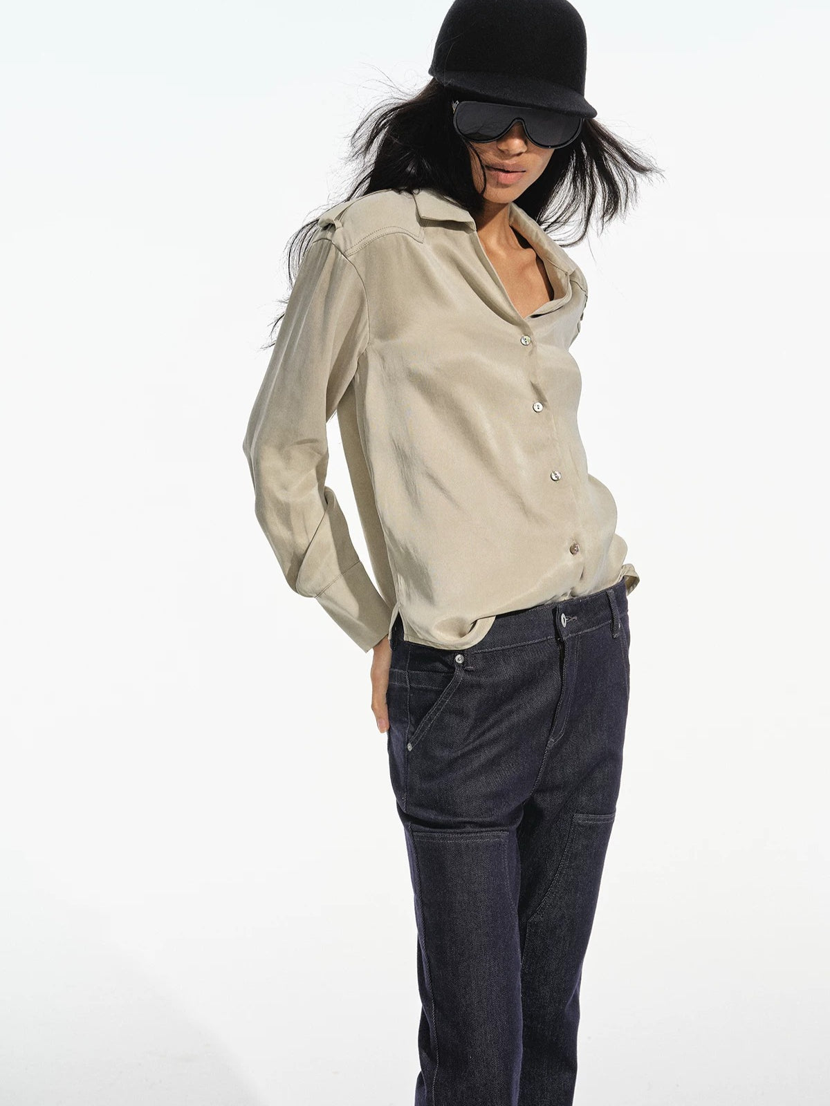 Sandwashed Lapel Shirt