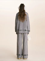 Embroidered Knit Lounge Set