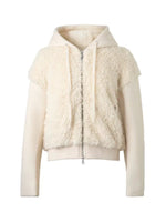 Textured Panel Hooded Wool-Blend Jacket