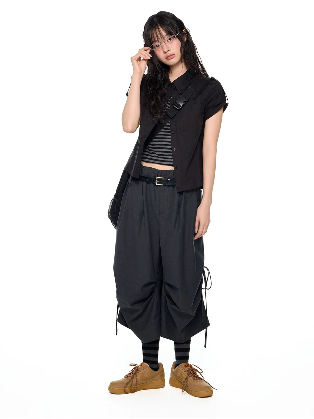 Drawstring Pleated Culottes