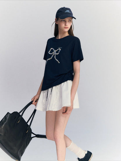 Bow Embroidery T-shirt