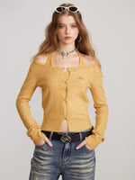 Layered Halter Neck Knit Sweater