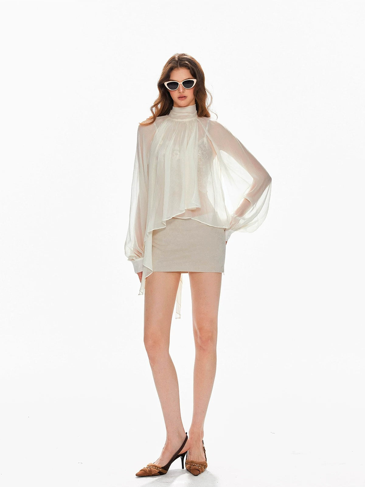Low Waist Suede Mini A-Line Skirt
