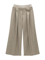 Double Waist Straight Leg Trousers