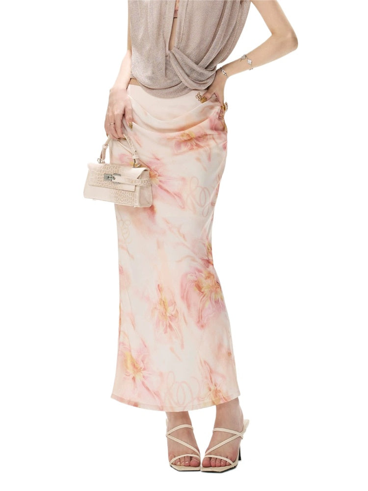 Satin Mermaid Midi Skirt