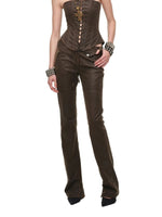Washed Faux Leather Pants