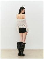 Knitted Floral Convertible Hollow-out Coat