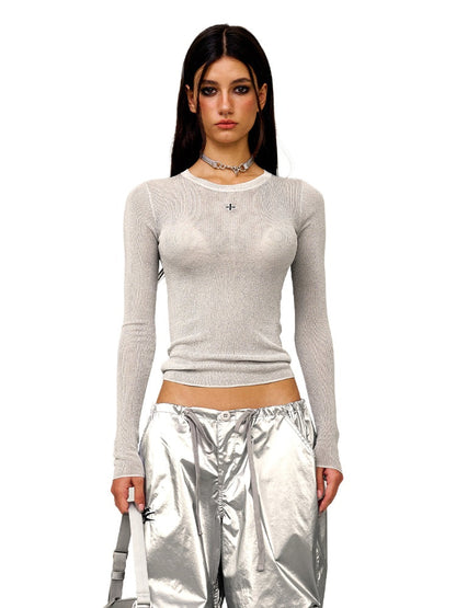 Waist-Cinching Slim Fit Thin Long - Sleeve Tunic