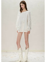 Asymmetric Shoulder Oversized Sweatshirt