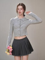 Mist-Grey Pleated Skirt