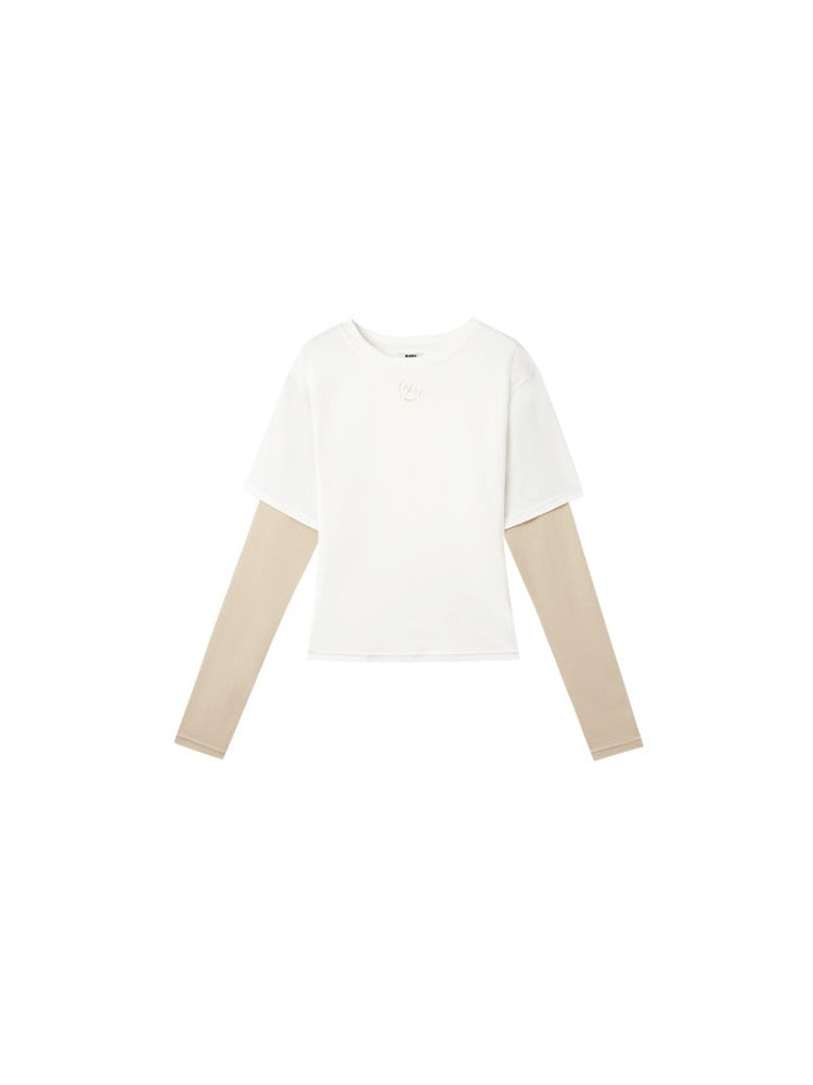 White Layered Long Sleeve Tee