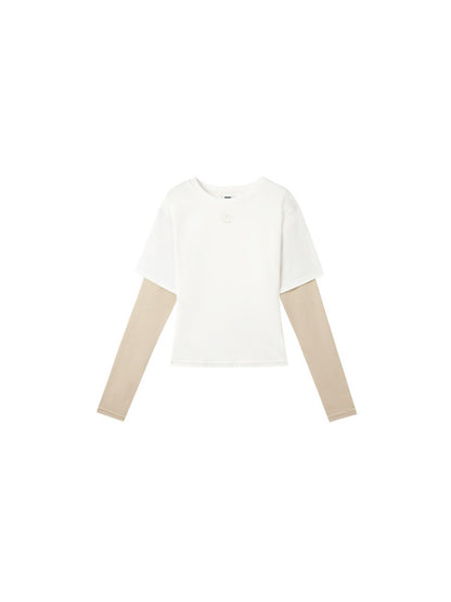 White Layered Long Sleeve Tee