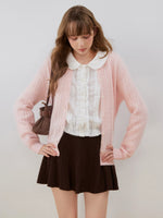 Cable Knit Wool Blend Cardigan