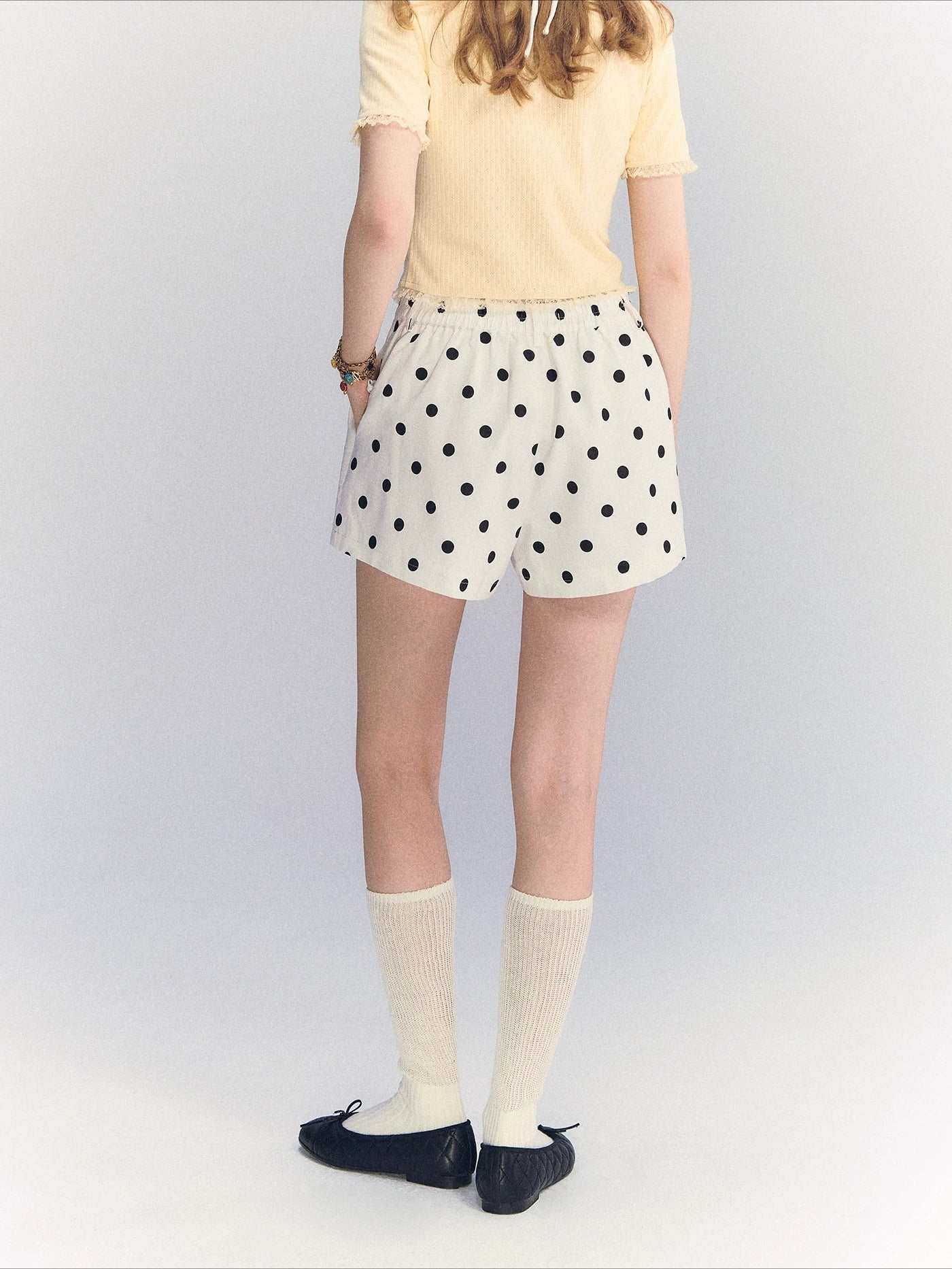 Polka Dot Linen Shorts