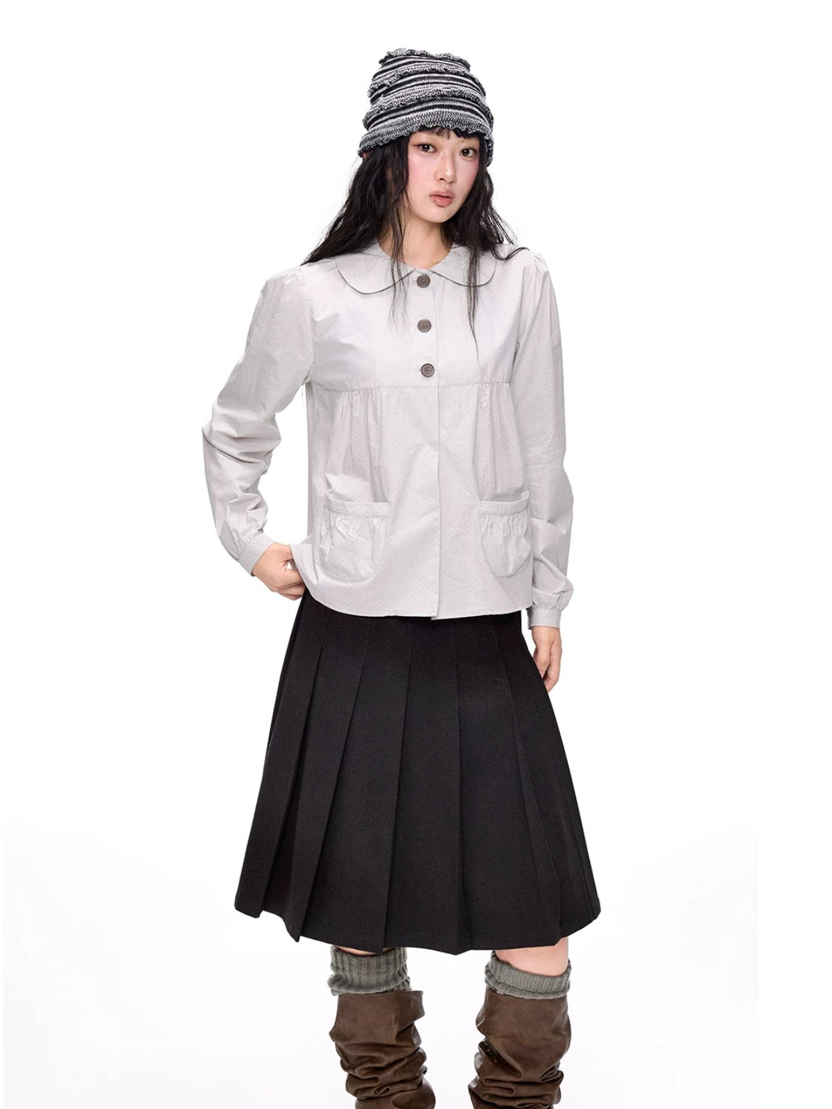 Polka Dot Doll Collar Shirt