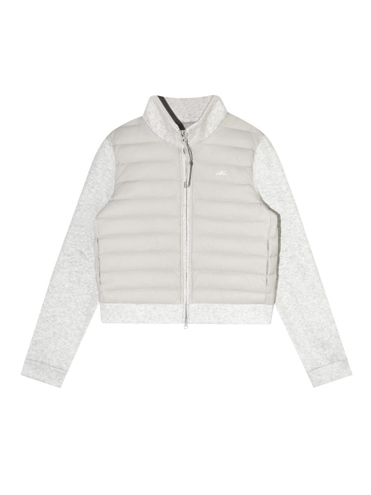 Stand-Collar Quilted Down Jacket Set