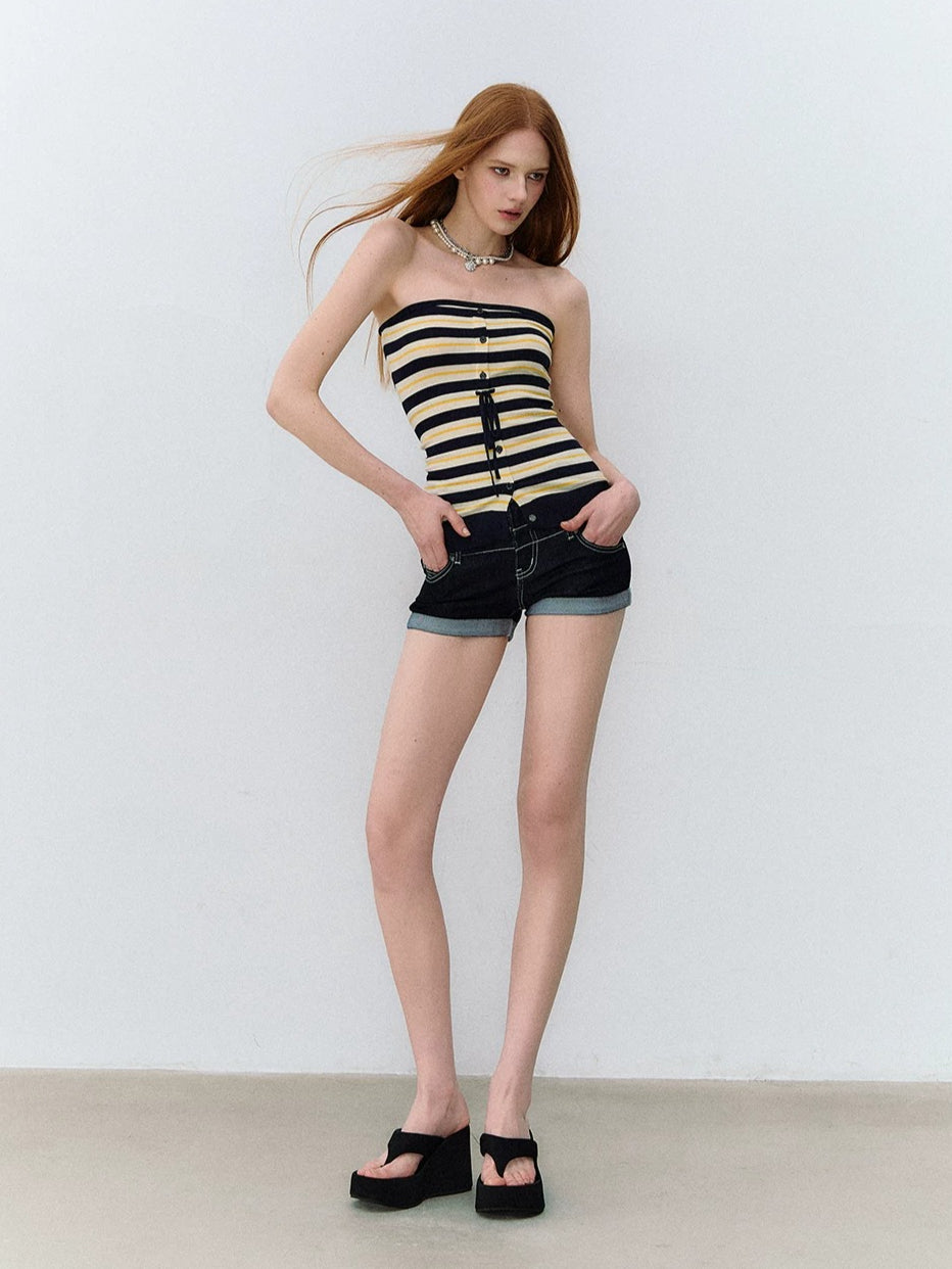 Sea Salt Stripe Bandeau Top