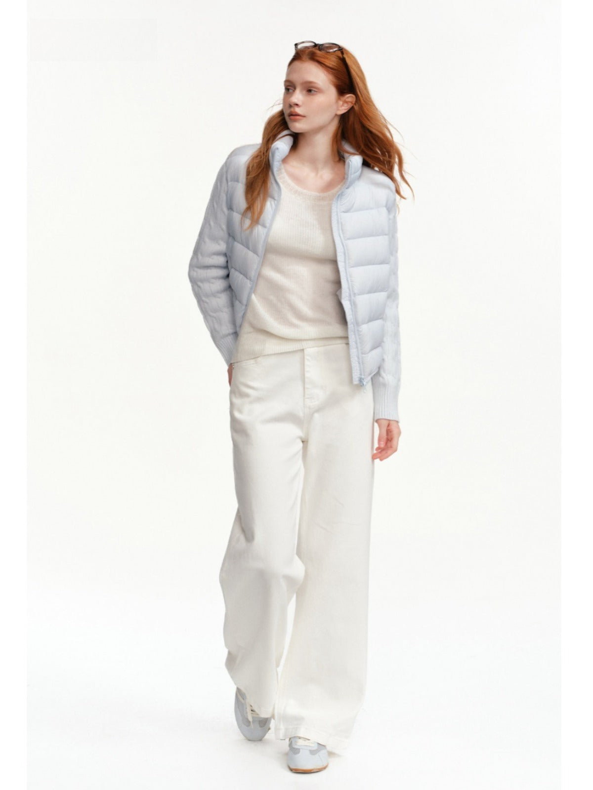 Cable Knit Panel Down Jacket