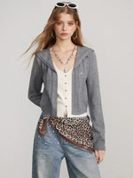 Contrast Collar Layered Knit Sweater